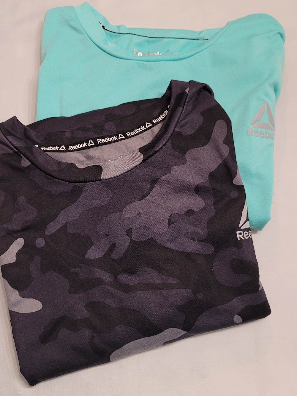 Reebok Men’s Medium Athletic Shirt Bundle Camo & Teal